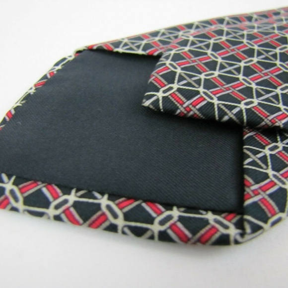 HERMES PARIS Tie 7023 TA Navy Blue Chain Link - Picture 4 of 8